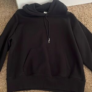 Plain Black Victoria Secret Pink Hoodie, ribbed detailing